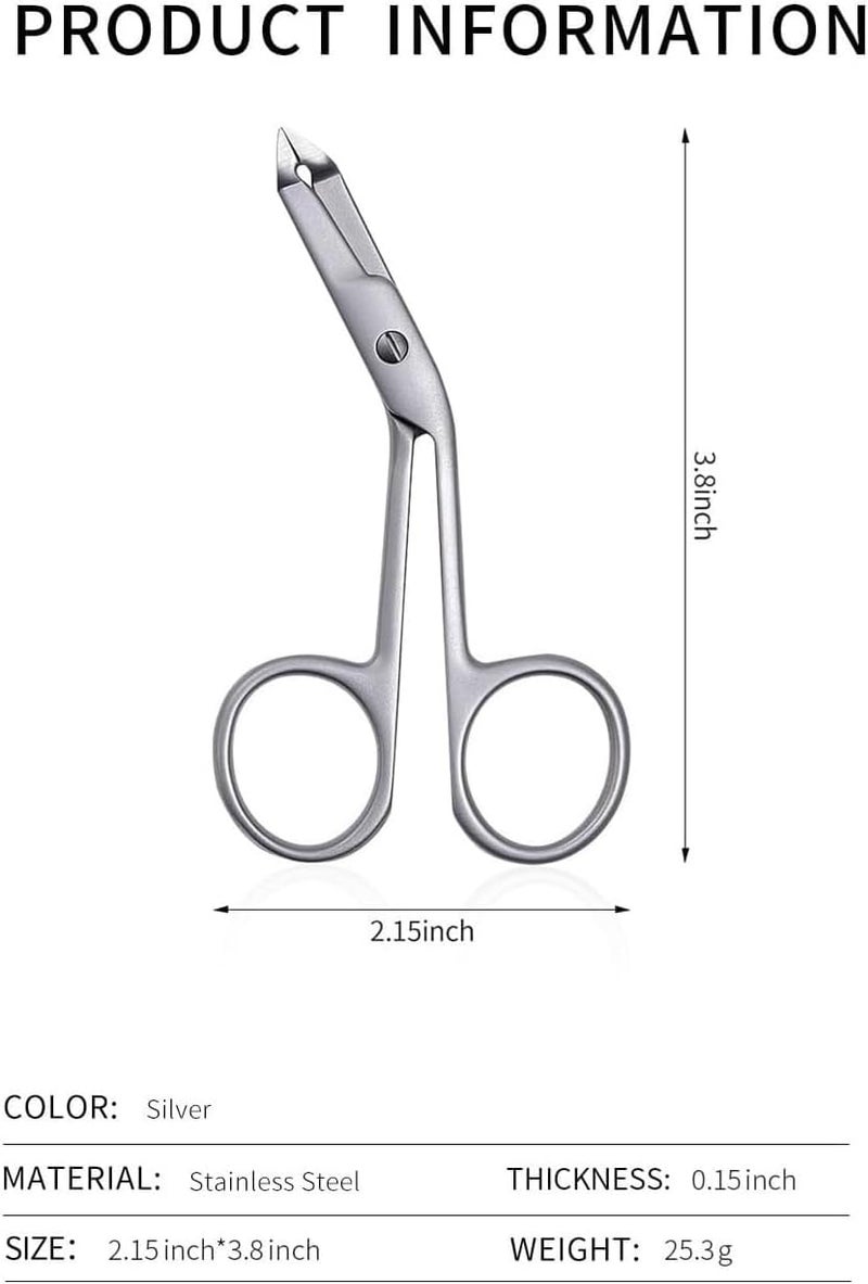 Cut it 2pcs Stainless Steel Eyebrow Tweezers for Women Handle Shaped Angled Tweezers Flat Tip Hair Plucker for Eyebrow Trimming and Shaping, Face Hair Tools for Women - Image 2